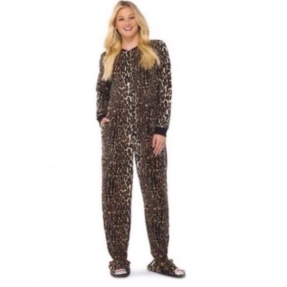 Women’s Leopard Print Onesie Pajamas small - Picture 1 of 6